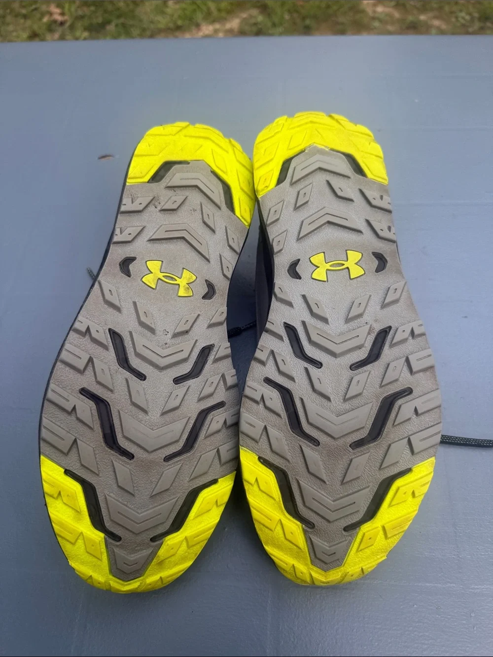 Under Armour Grey with Neon Yellow Accent Men's Running Sneakers